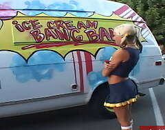 Petite blonde cheerleader teen flavour of the month up for sex in a car