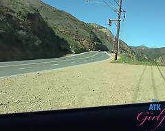 Beach date with Kourtney Stud who dear having her pussy played with with the addition of giving road head POV