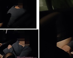 Dogging my wife in public car parking after personate and a voyeur fucks will not hear of pussy until multi-orgasm - MissCreamy
