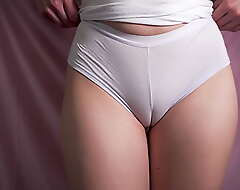 Local Cameltoe Tease Round Tight White Knickers
