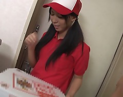 The luring girl from the pizza delivery service is seduced