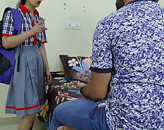 Bro changed her mind when younger step-sis inconstancy school uniform in front of him