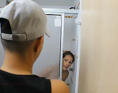 spying on my slutty stepsister surrounding rub-down the shower- porn surrounding Spanish