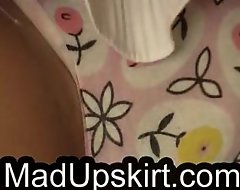 Legal age teenager girl with awe to upskirt HD video