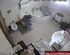 Eavesdrop camera. Young my sister in bathroom part 1.